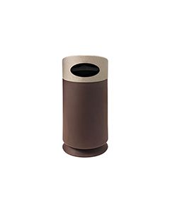 Commercial Zone 7533453999 Galaxy Collection Recycling Receptacle - 40 Gallon Capacity - 21 1/2" Dia. x 45 1/2" H - Brown Base with Lunar Sand Top