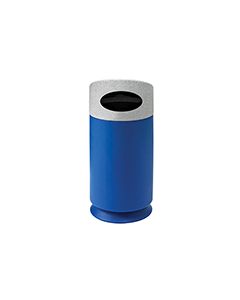 Commercial Zone 7533454099 Galaxy Collection Recycling Receptacle - 40 Gallon Capacity - 21 1/2" Dia. x 45 1/2" H - Blue Base with Comet Gray Top