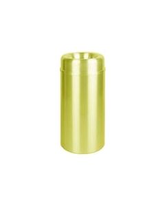 Rubbermaid / United Receptacle AOT15SB - Crowne Collection Small Open Top Trash Receptacle - 15 Gallon Capacity - 15" Dia. x 30" H - 9" Dia. Disposal Opening - Satin Brass