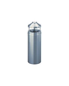 Glaro H1202SA New Yorker Collection Canopy Top Ash/Trash Receptacle - 12 Gallon Capacity -12" Dia. x 39" H - Satin Aluminum