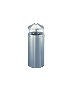 Glaro H1502SA New Yorker Collection Canopy Top Ash/Trash Receptacle - 16 Gallon Capacity - 15" Dia. x 39" H - Satin Aluminum