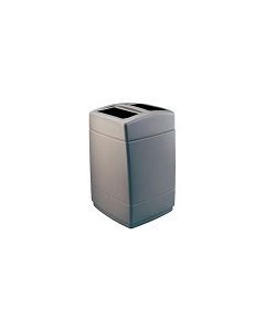 Commercial Zone 732824 - 55-Gallon Square Open Top Trash Can with Two Disposal Openings